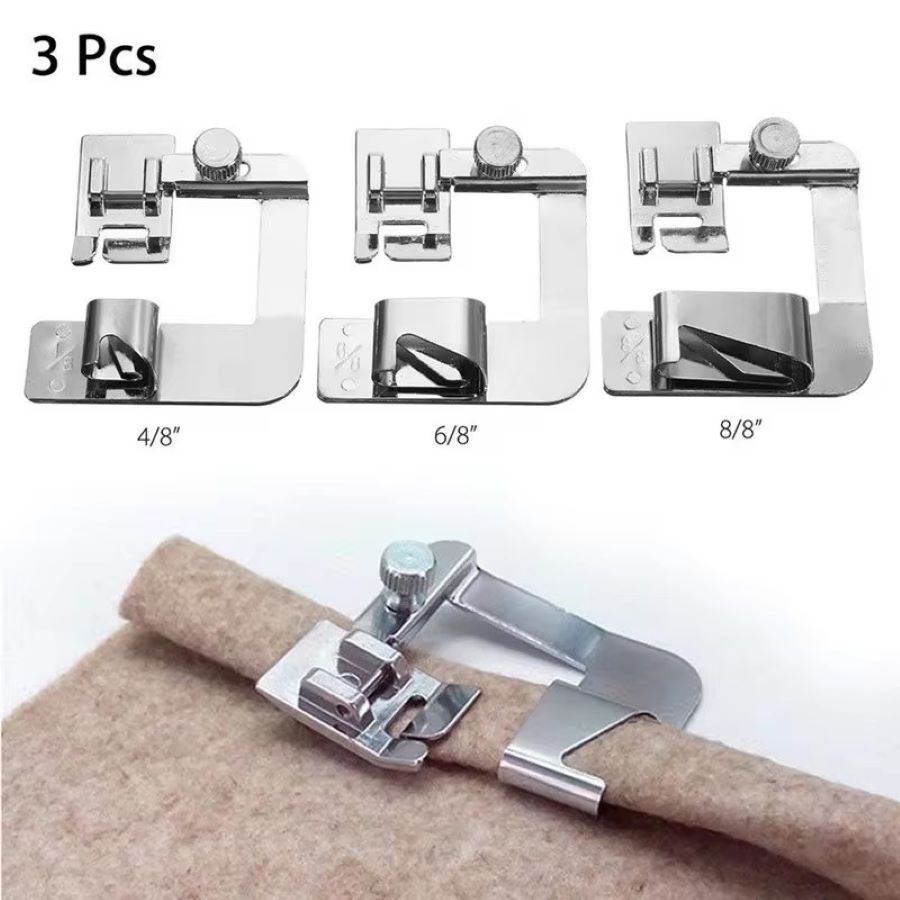Sewing Hemming - 1-3 Peças Calcador de Bainha Enrolada
