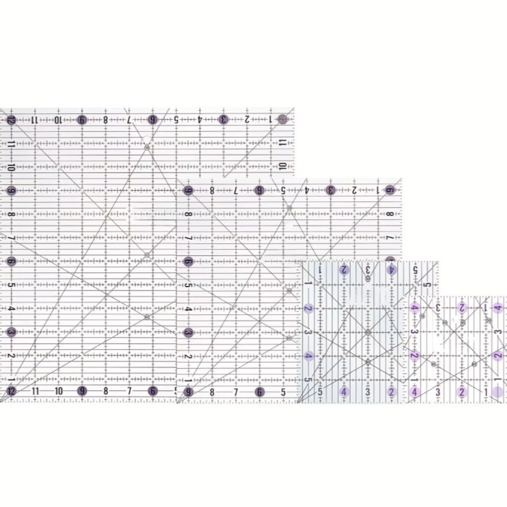 Quilting Ruler Square - Conjunto de 4 Réguas Quadradas de
