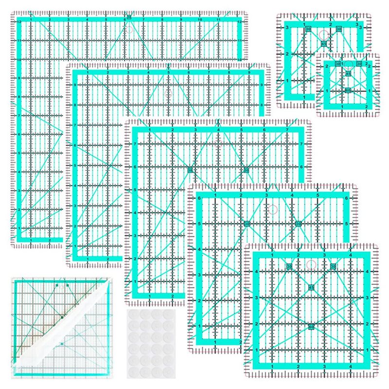 Quilting Ruler Square - Régua de Colarinho A25F-Azul com 7