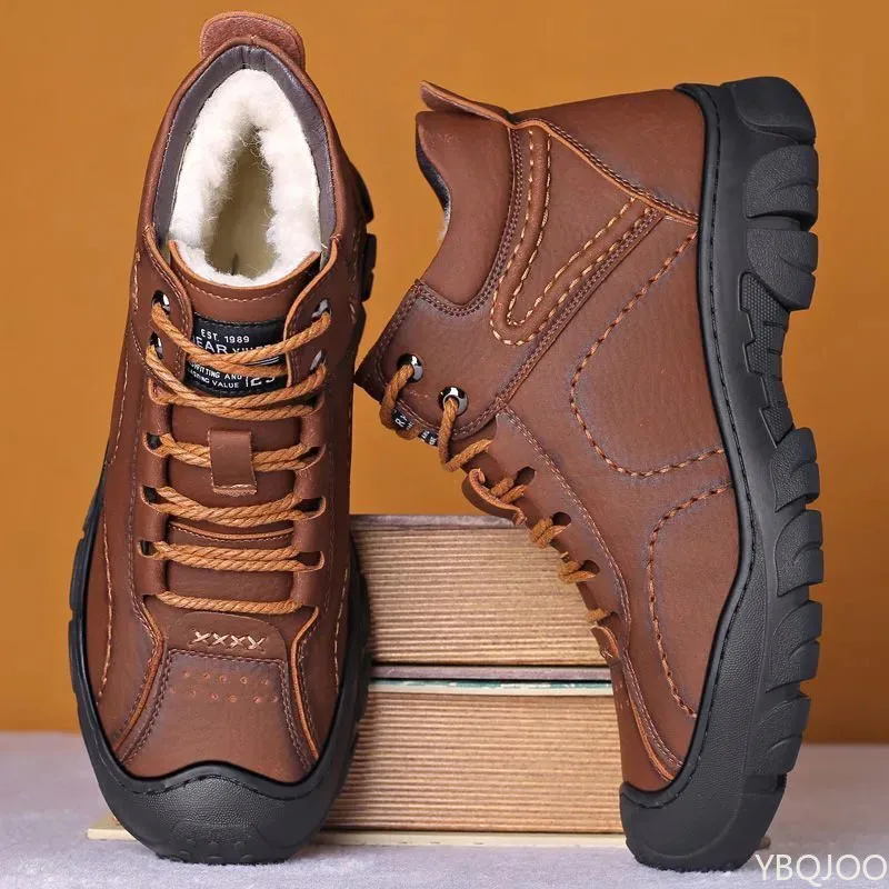 Sewing Fleece - Botas masculinas de inverno em veludo
