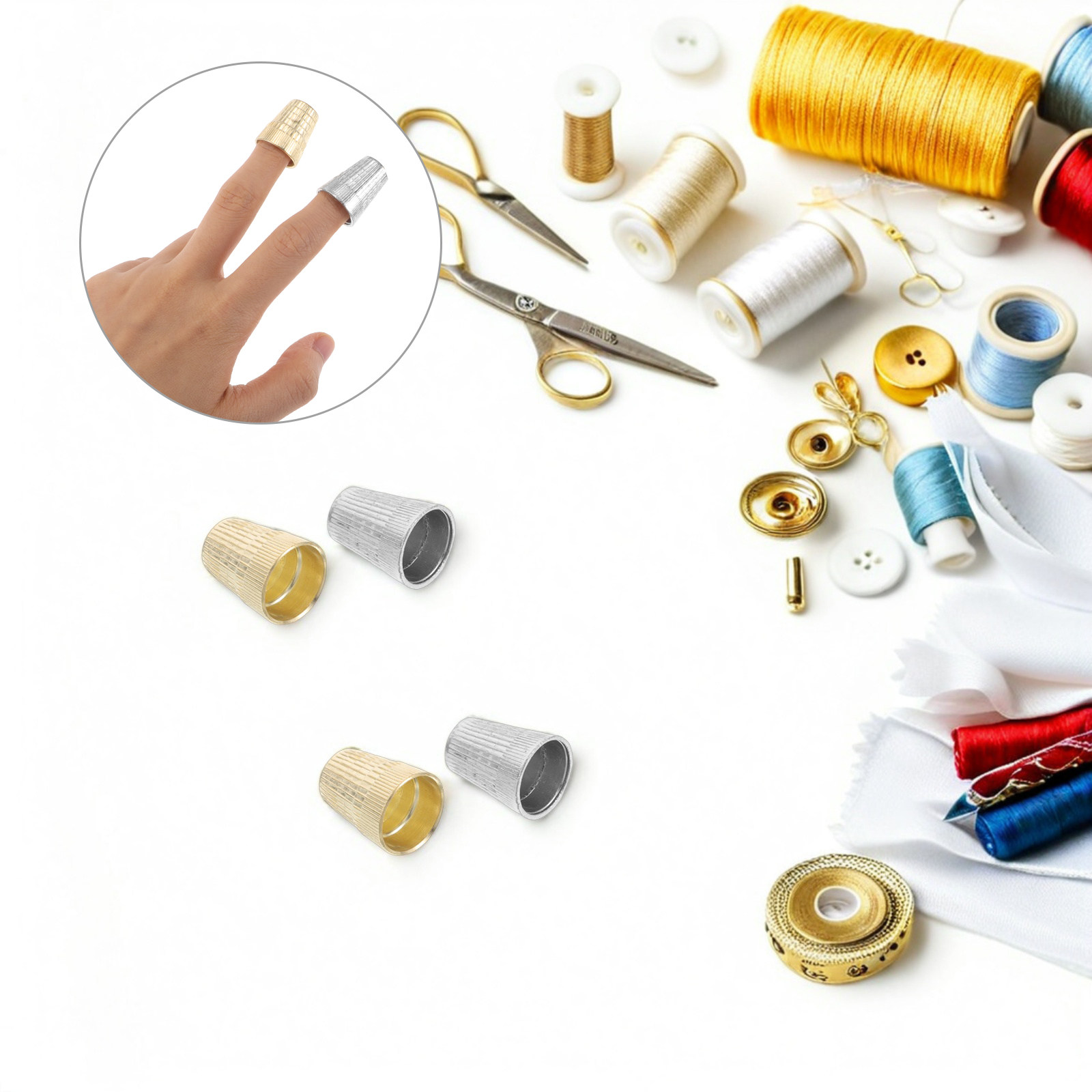 6 Peças de Dedais de Costura d - Sewing Thimble Metal avaliação e preço