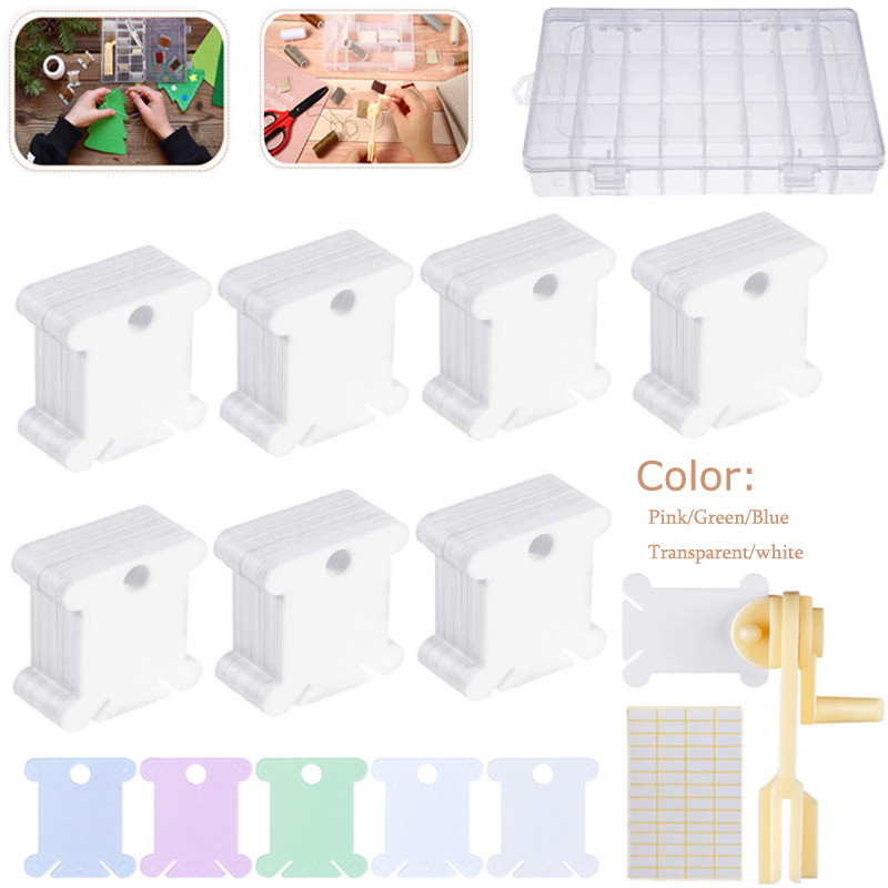 1/50/100/500pc bobinas de pont - Bobbin Organizer Box avaliação e preço