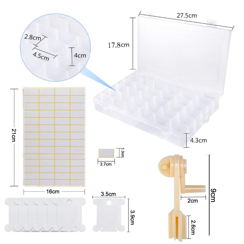 1/50/100/500pc bobinas de pont - Bobbin Organizer Box avaliação e preço