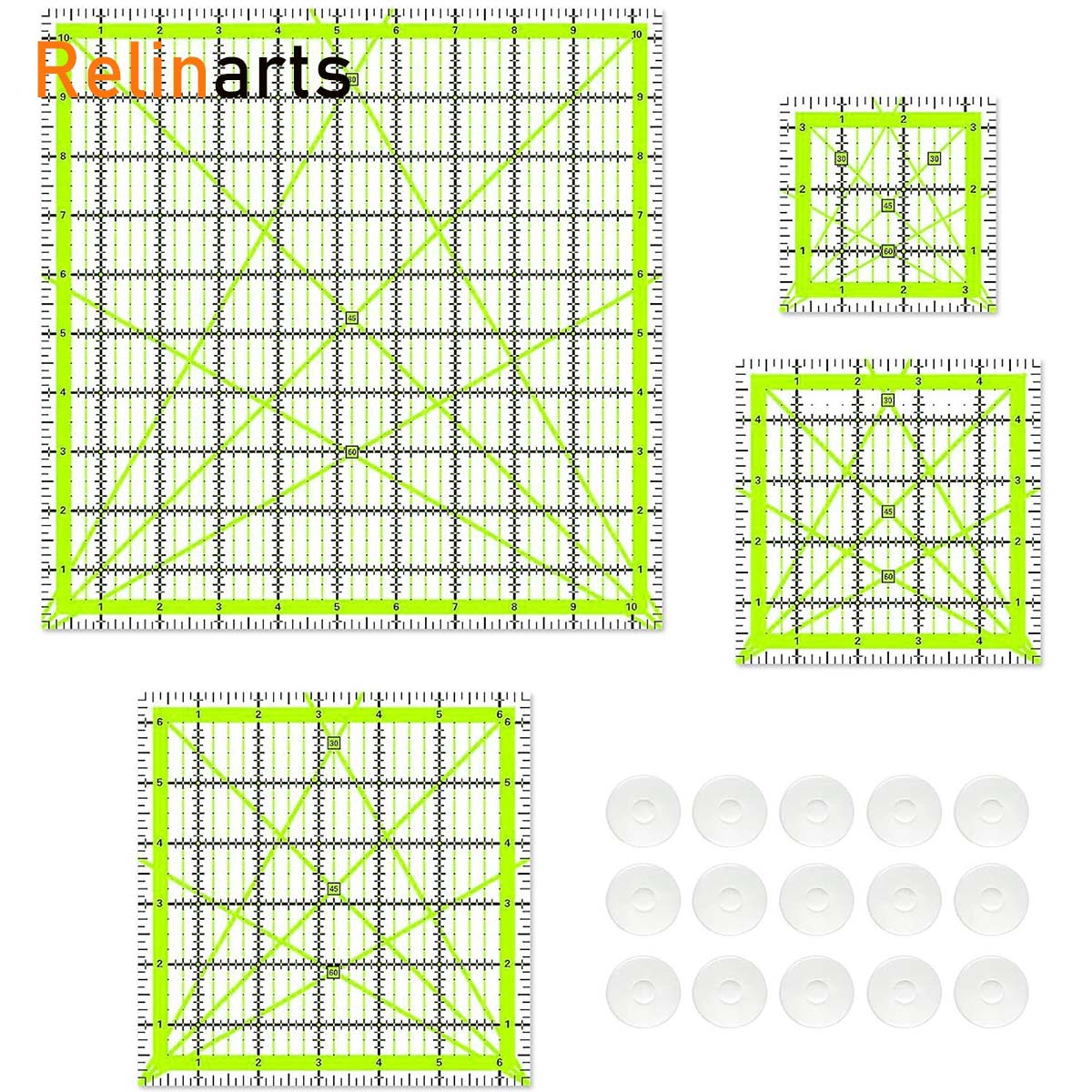 Conjunto de 4 Réguas de Quilti - Quilting Ruler Square avaliação e preço