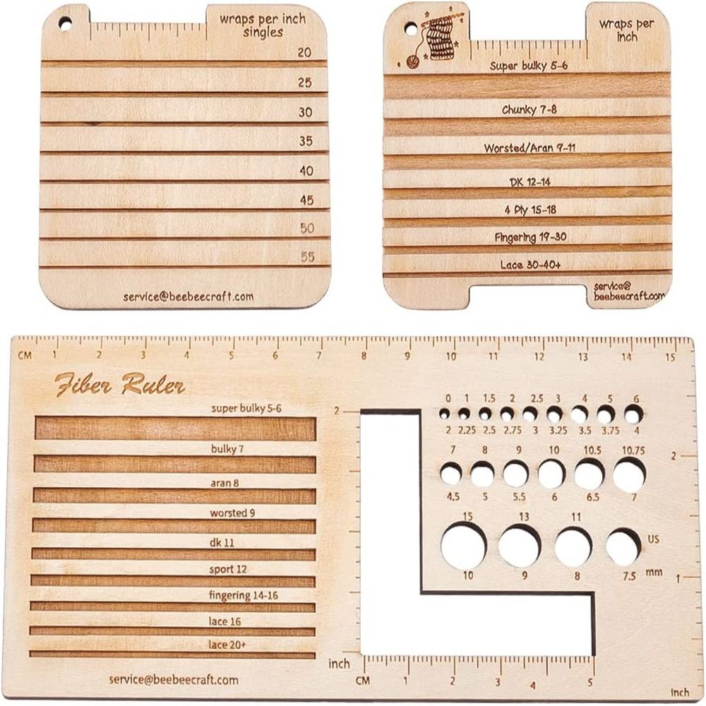 3/4pcs Madeira Knitting Agulha - Sewing Gauge Ruler avaliação e preço