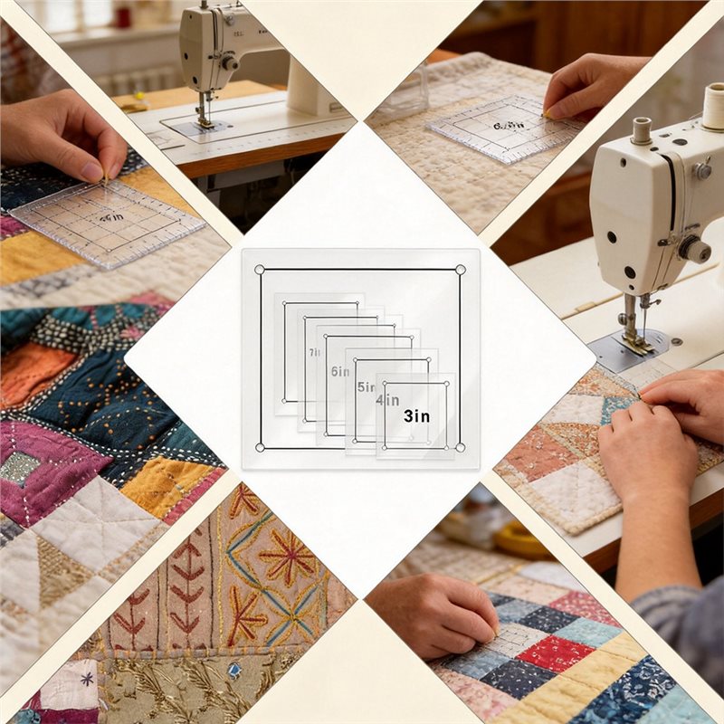 8 peças de réguas quadradas de - Quilting Ruler Square avaliação e preço