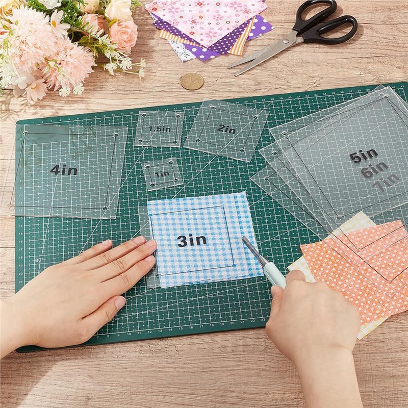 8 peças de réguas quadradas de - Quilting Ruler Square avaliação e preço